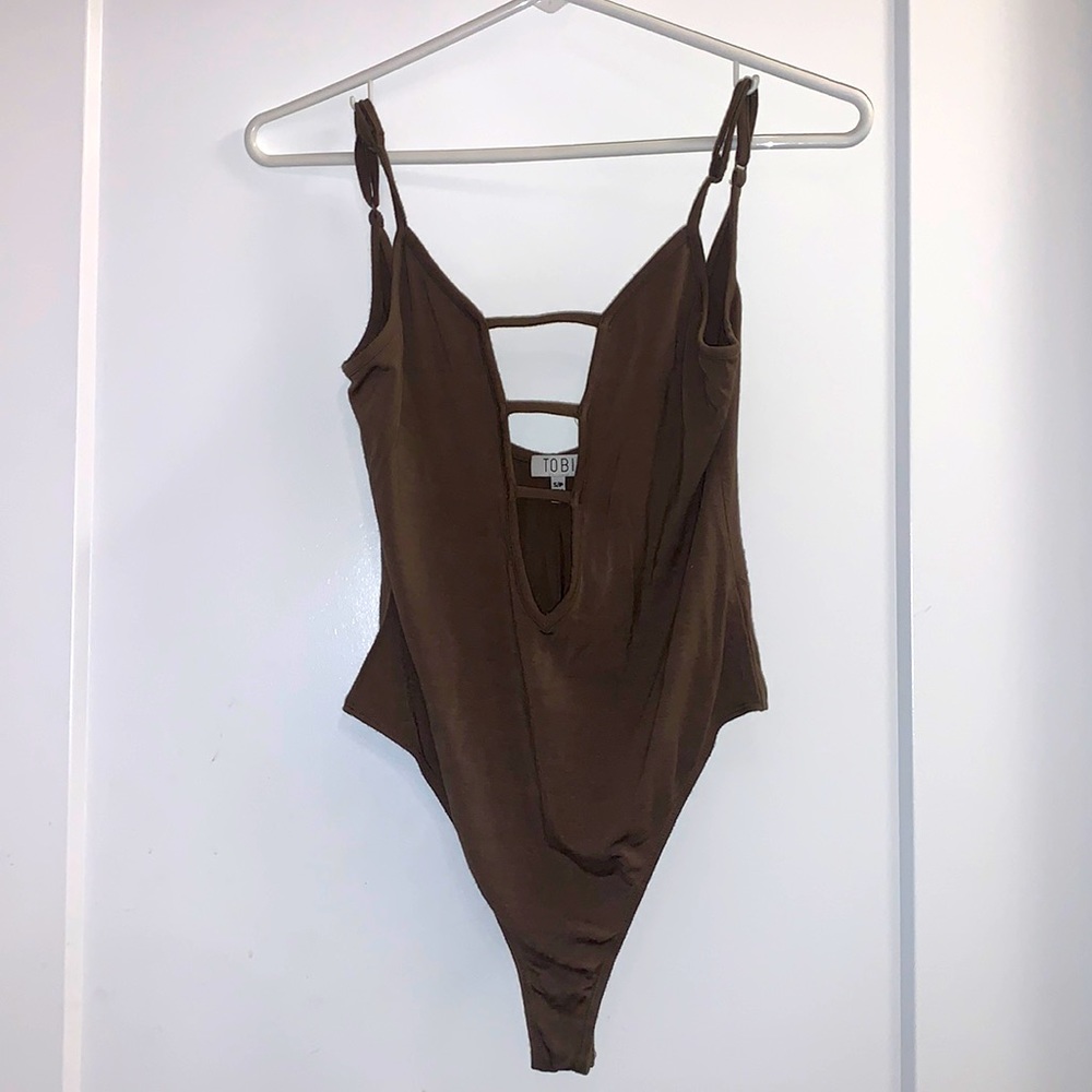 Olive Green Plunge Bodysuit